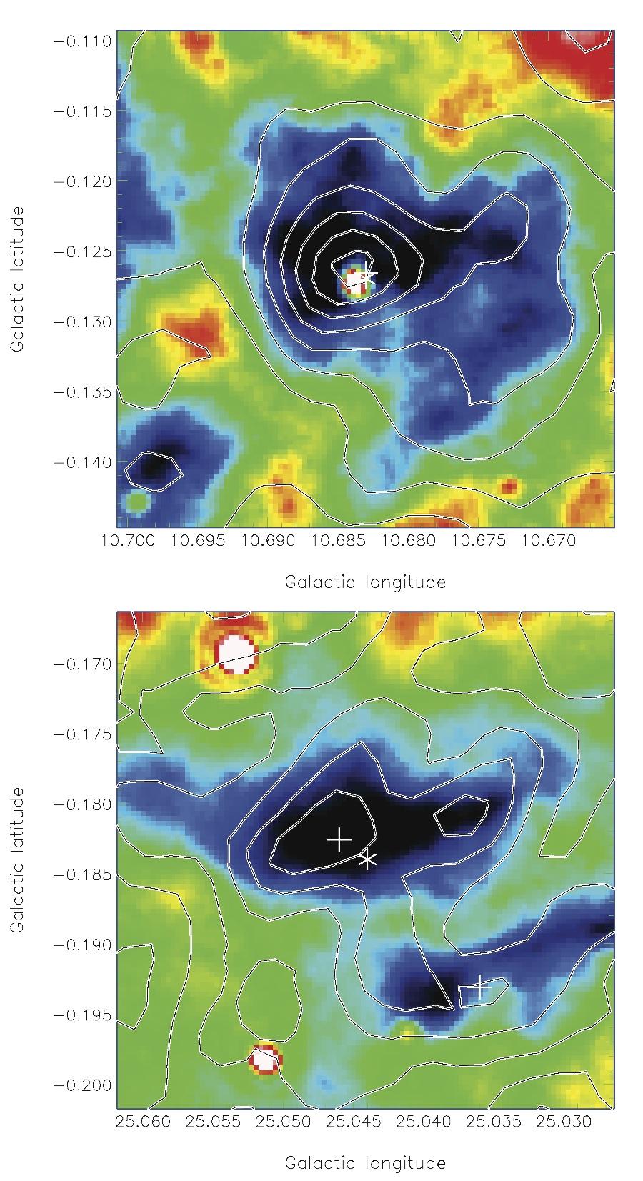 Infrared Dark Clouds Cold dense clouds seen in extinction against the Galactic mid-ir background (8, 24, 70 µm ) Possible sites of earliest stages of massive star formation that went unseen by IRAS