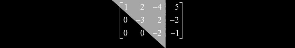 Example 4 x + 2y 4z = 5 Construct the augmented matrix that corresponds to: 2x + y 6z = 8 4x y 12z = 13.