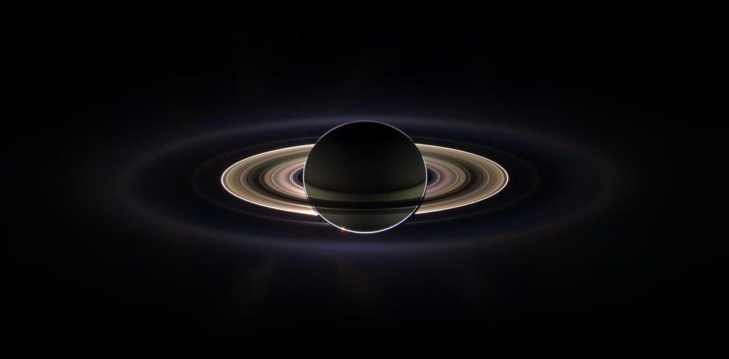 Enchanting Saturn With giant Saturn sheltering Cassini from the Sun's blinding glare, the spacecraft viewed the rings as never before, revealing previously unknown faint rings.