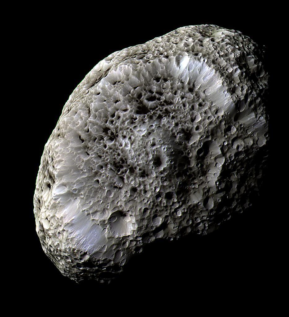 Hyperion It is thought that this is a result of thermal explosions where dark materials accumulating on crater floors are warmed by sunlight and melt deeper into the