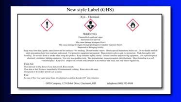 Other Requirements Label Example OSHA is maintaining the current approach to allowing alternatives to labels on each stationary process container; and the exception for portable containers under the