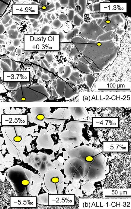 Oxygen isotope studies in Allende chondrules using ion microprobe 7603 Fig. 5. Porphyritic chondrules with internally heterogeneous D 17 O values.