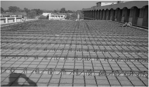 reinforced concrete floors/roofs, forms re built for bem sides, the underside of slbs,