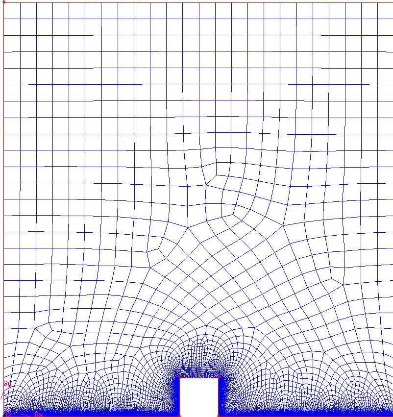 Figure 12: Computational view of Grid IV Finer mesh with boundary layer and size function 4.