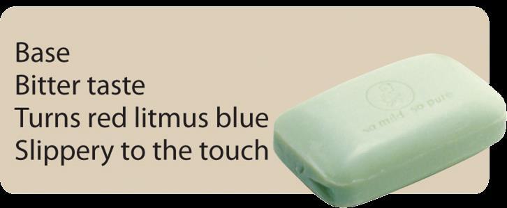 ph > 7 Turn litmus paper blue Turn phenolphthalein pink Turn methyl orange yellow Neutralise acids Feel soapy Chemical