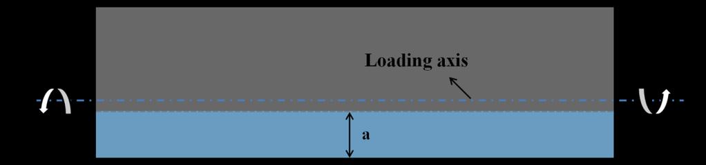 The crack was actually located close to the rotation axis as shown in Figure IV. 12. In order to impose the torsion, a rotation curve 0.