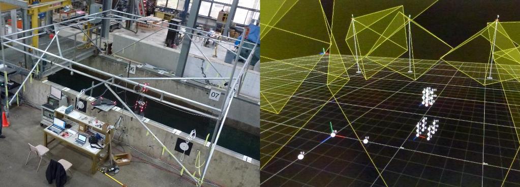58 (a) (b) Fig. 4.8. Optical Motion Tracking: (a) Setup in HWRL and (b) screen capture of tracking markers. 4.4.3 Mooring For testing in the large wave flume at the O.H. Hinsdale Wave Research Laboratory, a three point mooring system was constructed and implemented.