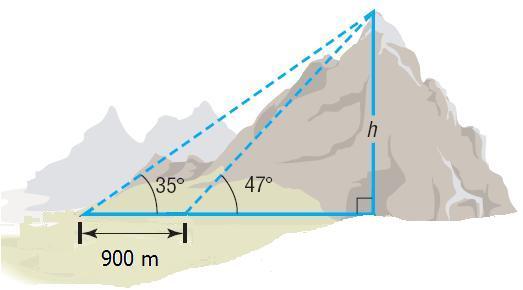 7. From a distance, an observer estimated that the angle of elevation to the top of the mountain is.