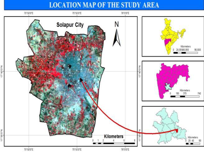 Figure 1: Location Map of Solapur City III. DATA & METHODOLOGY Spatial Data Sr. Used Data Table 1: Spatial Data Used Spatial Data Source No. Referance 1. Toposheet 47 o/14 1:50,000 Survery of India 2.