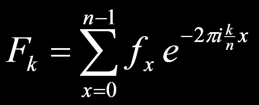 Fourier Transform [Continuous] Fourier transform: Fk = F f 2πik = f e d Discrete Fourier transform: F k = n = 0 2πi