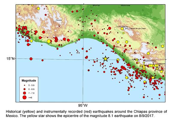 1 THE 2017 CHIAPAS MEXICO EARTHQUAKE This offshore earthquake was a magnitude-8.1 event at a depth of 70 km.