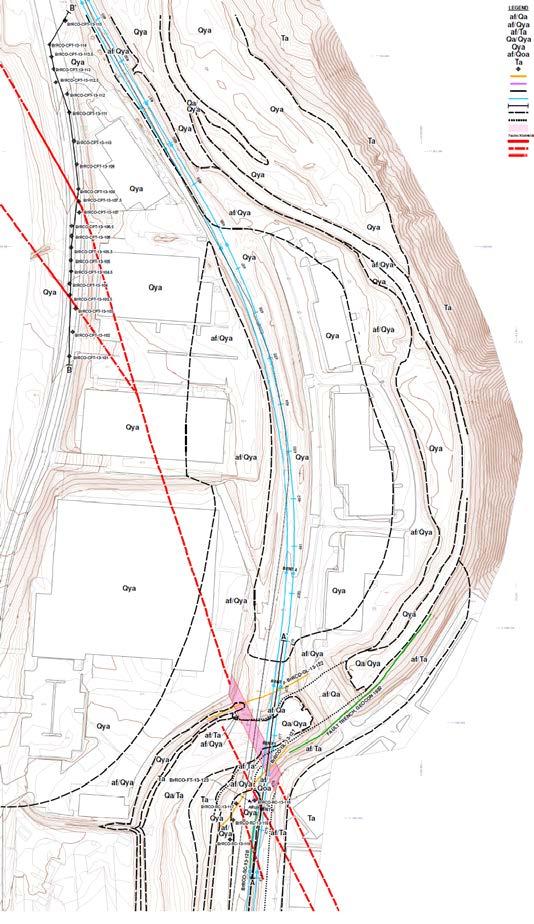 Field Exploration and Fault Mapping at LRT Overhead Bridge Site Plan View Proposed