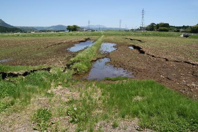 Field Survey of Non-tectonic Surface Displacements Caused by the 2016 Kumamoto Earthquake Around Aso Valley 51 Photo 4