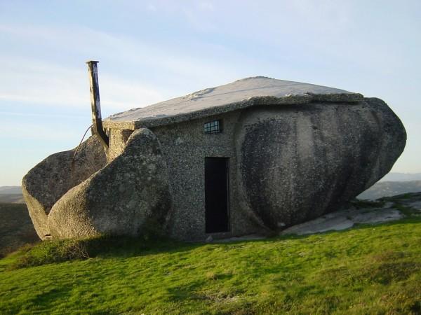 Rocks are traditionally used as building materials. Look at this house! It is made from natural rocks! People used to make such homes before.