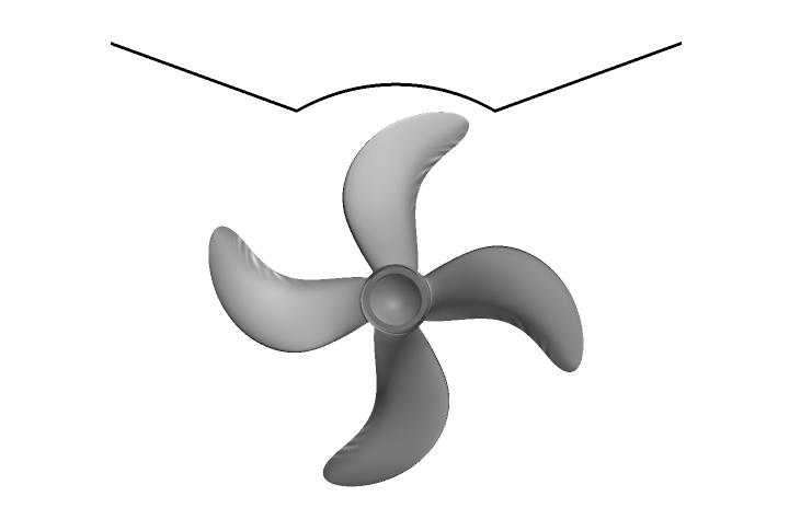 about 6D P downstream the propeller and about 1.5D P upstream; see Figure 2. The shaft was put upstream the propeller and extended to the inlet. Table 1: Cases considered for the study.