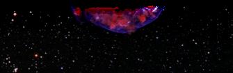 A supernova remnant is bound by an expanding shock wave ejected material expanding from the