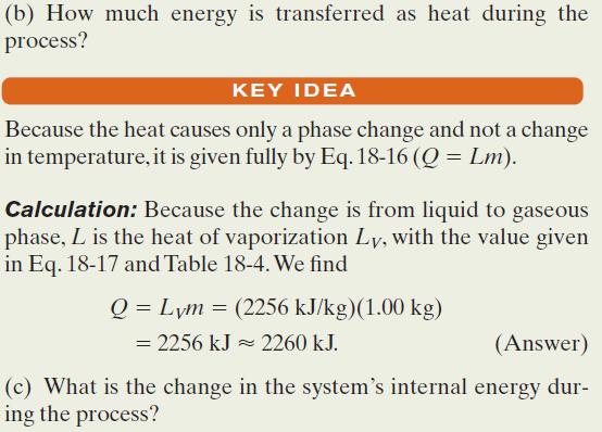 Example, First Law of Thermodynamics, cont.: 18.
