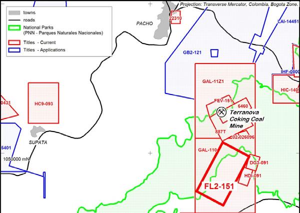 Concession FL2 151 The FL2 151 exploration and mining concession is located (Figure 1) approximately 5km north of the Company s recently acquired concession application JBI 11091 and adjoins the