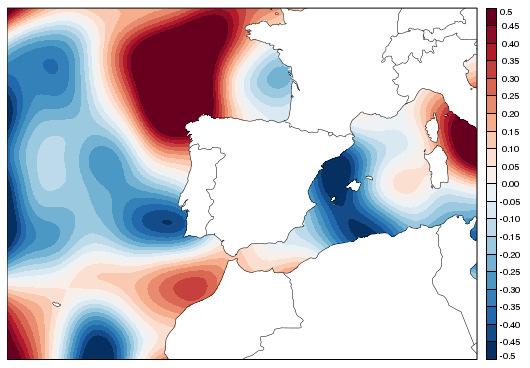 Surface Perturbation in HarmonEPS over the Iberian Peninsula Example of the perturbation pattern: