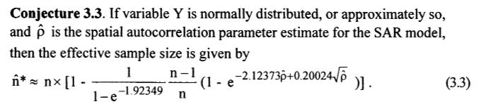 points (n) and the spatial autocorrelation ( pp or Moran s I) of the data.
