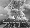 explosive eruptions Volcanoes and Eruption Types Low viscosity lava and magma Hawaiian eruptions Shield volcanoes Flood basalts and Basalt plateaus Volcanoes and Eruption
