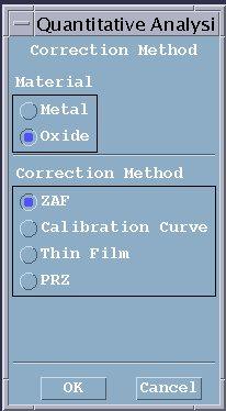 Quantitative Analysis Setup Correction Method Set Material type according to what you are analyzing: Select Oxide for most silicate analysis