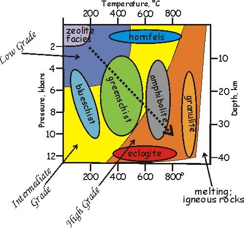 Metamorphic index minerals Minerals characteristic of certain grades of metamorphic rock: