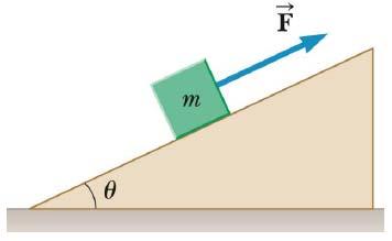 October 23, 2014 Page 6 B2. A block of mass m = 5.00 kg is pulled up a = 30.0 incline by a force of magnitude F = 30.0 N, as shown in the diagram.