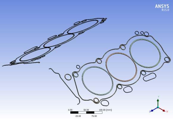 < Topic 1 : Engine-Gasket Nonlinear Analysis > Gasket Modeling : Element Setting ANSYS