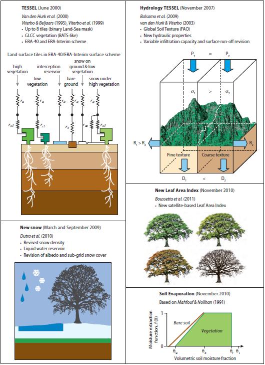 snow, and vegetation components of the IFS model are summarized (based on 3-supporting