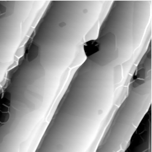NIST 6H-SiC sample (Si-face) H-etched 3 min 1600 C, heated in Ar 30 min 1530 C. Auger analysis: 1.8 ML graphene Image courtesy of Prof.