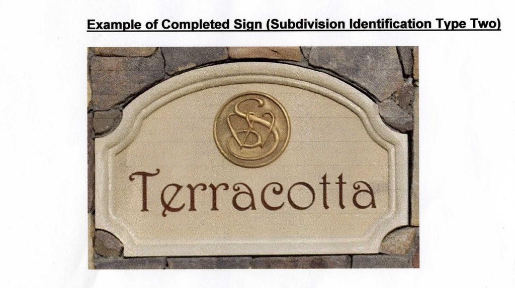 Ground Signs - /Subdivision Identification Type Two Other: Font: