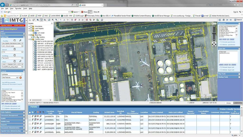 GDMS Web Application Screen shot of LAX