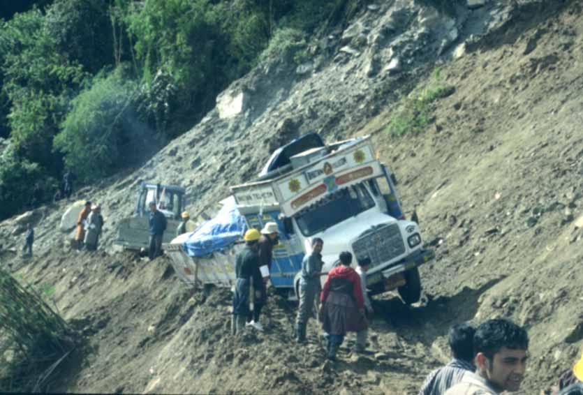 Landslides Slopes in the country highly