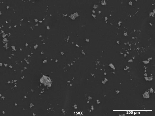 75 SEM images of the two microsphere samples indicated that some aggregates formed but the