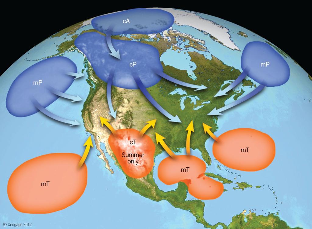 Transient weather patterns will cause air masses to move out of their source region. What happens to an air mass once it moves out of its source region?