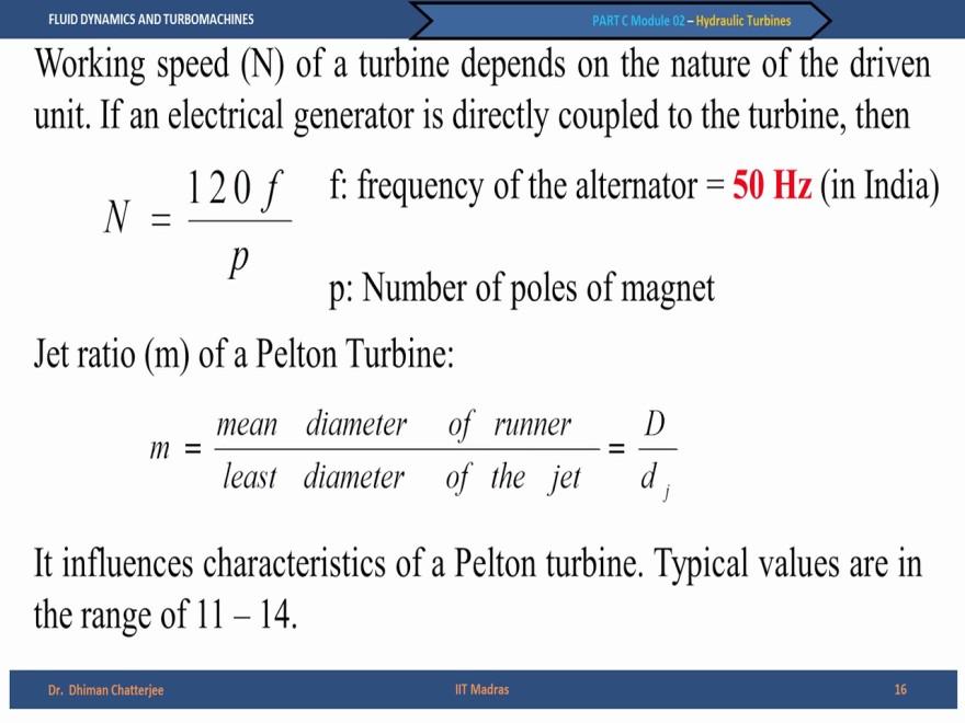 (Refer Slide Time: 23:19) Working speed of a turbine depends on the nature of the driven unit.