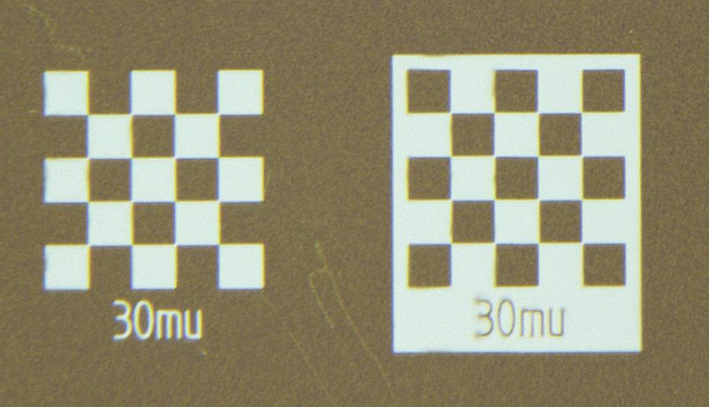 µm chessboard 2µm lines