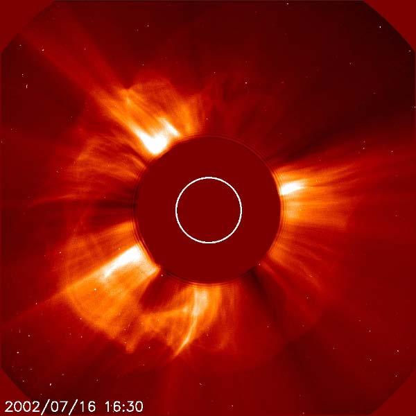 Large Angle and Spectrometric Coronagraph ABOUT THE DATA: LASCO (Large Angle Spectrometric Coronagraph) is able to take images of the solar corona by blocking the light coming directly from the