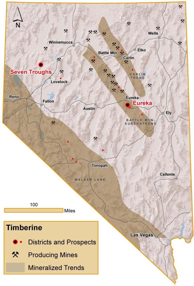 Timberline & America s Gold Proposed Consolidation of Battle Mountain District Assets April 23, 2018 Letter of Intent Timberline to acquire ownership interest in two gold-copper properties in the
