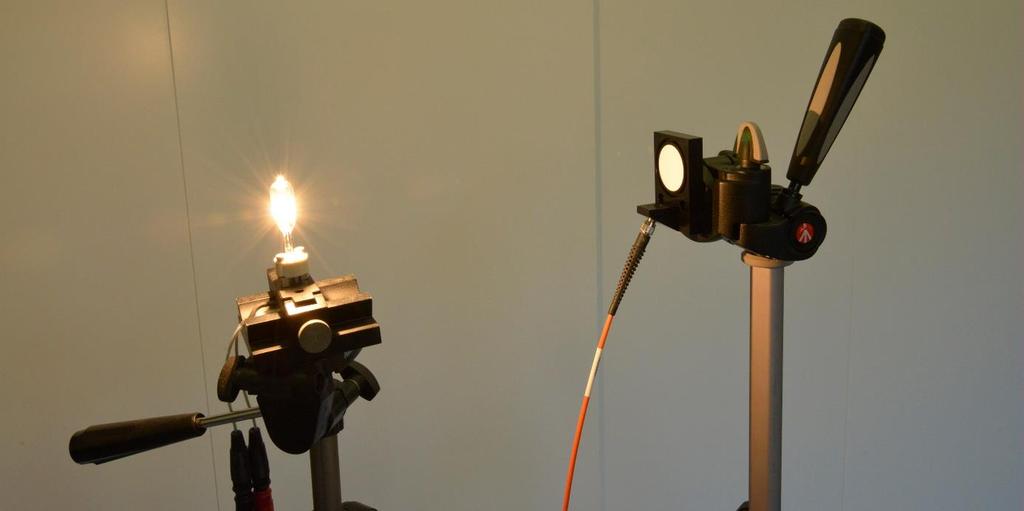 Irradiance calibration set-up In order to measure calibration irradiance, the FT-NIR spectrometer is connected via an optical fiber to our reflection-mode cosine receiver.