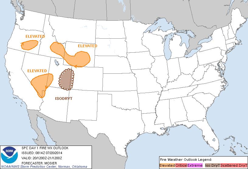 Critical Fire Weather Areas, Days 1 8 Day 1 Day 2