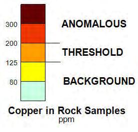 GEOCHEMISTRY The Trojan-Condor Copper Target covers an area of approximately 8 square kilometres.