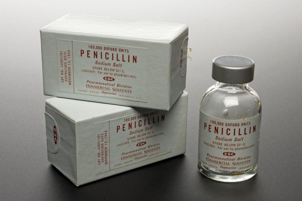 is the production of the antibiotic Penicillin from which most of today's antibiotics are derived