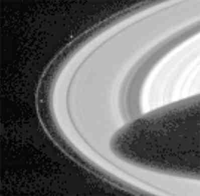 ! Some gaps in the rings are due to resonances with Saturn s larger moons!
