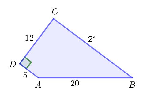 MQ8. Quadrilateral Quirks The quadrilateral on the right has sides AB = 20, BC =