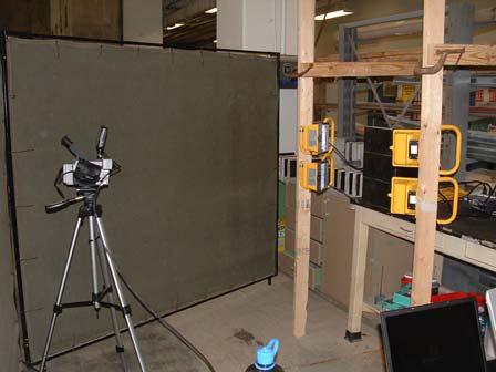 92 A B Figure 5-19. Laboratory setup for long-pulse heating experiments. A) Halogen lamps and IR camera.