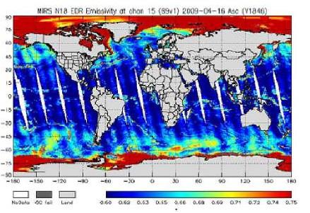 The land and sea-ice emissivity The satellite-derived emissivity The Microwave Integrated Retrieval System (MIRS) at NOAA A 1D VAR retrieval that estimates the emissivity (along with many other