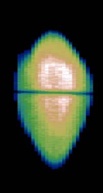 alumina is shorter than the rise (200 ns) and fall time of the beam current pulse. The images are viewed behind the wafer with a gated, image-intensified CCD camera.