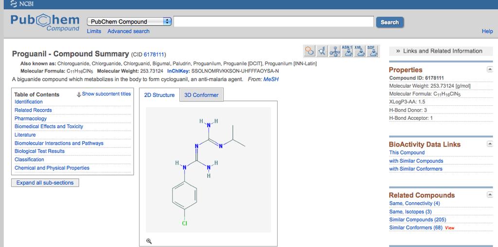 Try it yourself! Go to PubChem: pubchem.ncbi.nlm.nih.